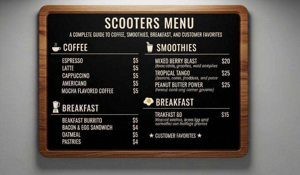 Scooters Menu