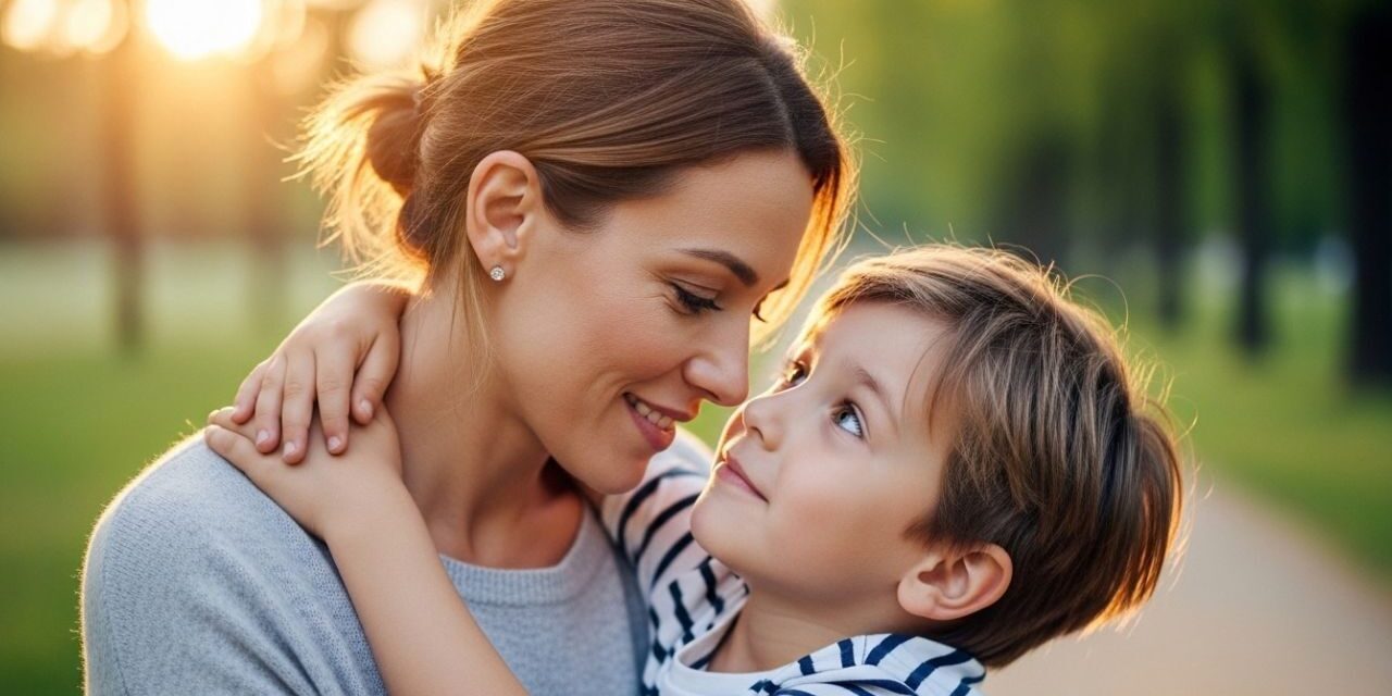 mom and son