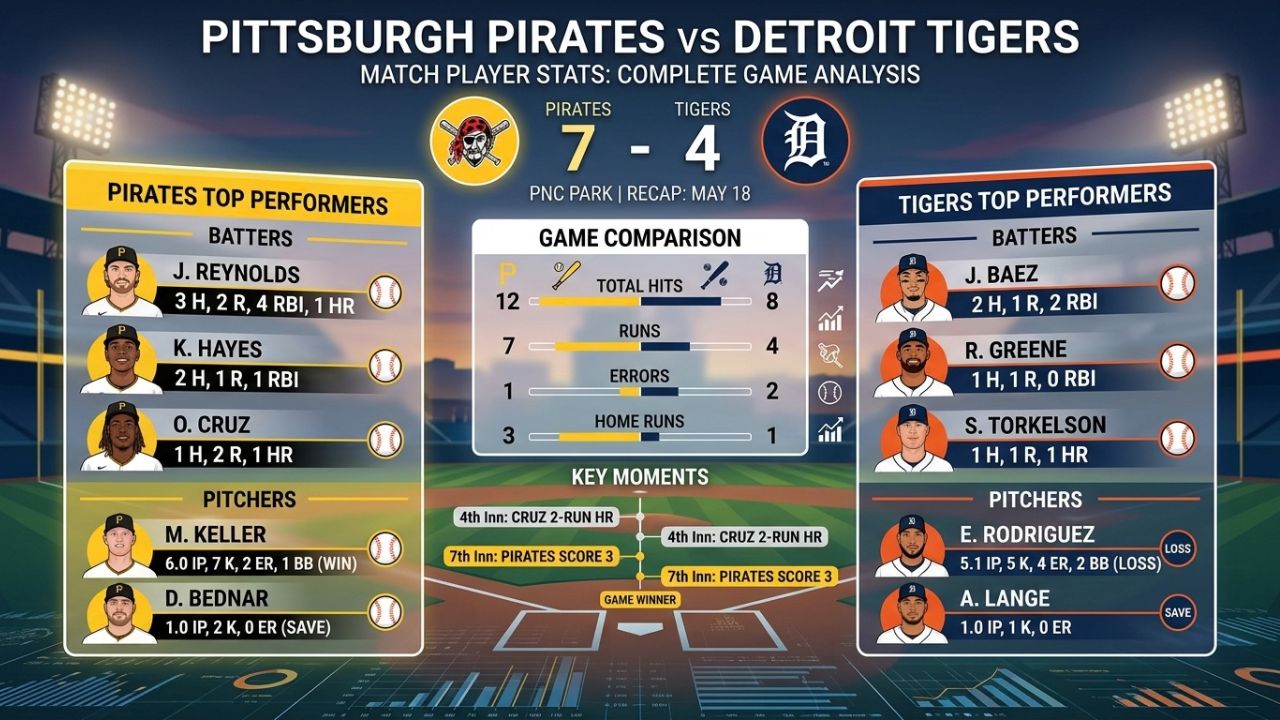 Pittsburgh Pirates vs Detroit Tigers Match Player Stats: Complete Game Analysis