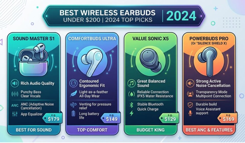 Best Wireless Earbuds Under 200 Dollars 2024